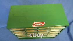 Vintage Coleman Lantern Dealer Parts Cabinet
