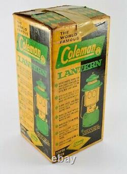 Vintage Coleman Lantern Double Mantle Green Original Box 220F195