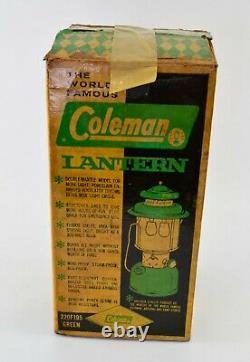 Vintage Coleman Lantern Double Mantle Green Original Box 220F195