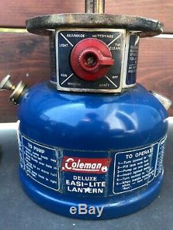 Vintage Coleman Lantern Easi Lite Blue Model 621-a 1-76 January 1976 Globe USA