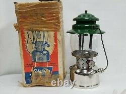 Vintage Coleman Lantern Green Chrome Model 236a 2-69 February 1969 Globe W Box