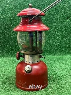 Vintage Coleman Lantern Maroon Burgundy Single Mantle Model 200A Untested 2/62