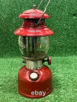 Vintage Coleman Lantern Maroon Burgundy Single Mantle Model 200A Untested 2/62