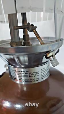 Vintage Coleman Lantern Model 275 Brown 08/79 With Case Tested Beautiful