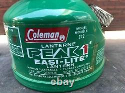 Vintage Coleman Lantern Peak 1 Easi Lite Green Model 222 2-79 February 1979