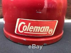 Vintage Coleman Lantern Red Model 200 7-65 July 1965 Globe Sunshine W Box