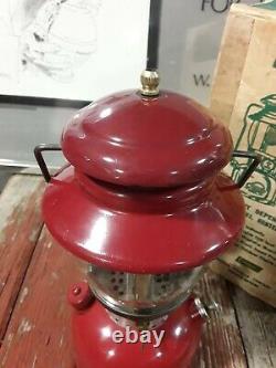 Vintage Coleman Model 200 Canada 200a Red Camping Lantern Dated 1/1968 With Box