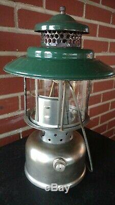 Vintage Coleman QuickLite 1928 8/11 L228 Slant Nickel Plated Mica Globe Lantern