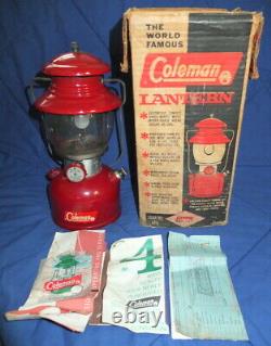 Vintage Coleman RED Lantern 4/1962 200a195 Red WithBox & Paperwork Nice