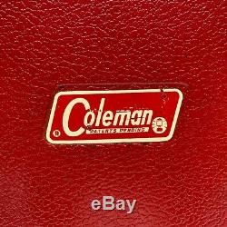 Vintage Coleman Red Metal Lantern Case 200A Clamshell Opening 1960s 1970s