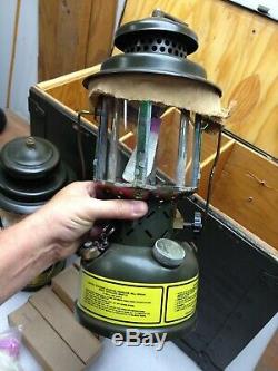 Vintage Coleman US Military Gas Lanterns SMP 1988 In Wood Box Never Used