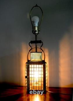 Vintage Colonial NEW ELECTRIFIED Brass Maritime Cargo Lantern Lamp 7 lb 10 oz