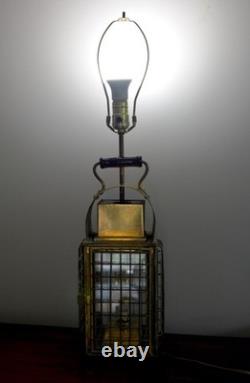 Vintage Colonial NEW ELECTRIFIED Brass Maritime Cargo Lantern Lamp 7 lb 10 oz