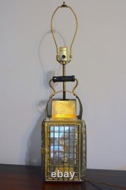 Vintage Colonial NEW ELECTRIFIED Brass Maritime Cargo Lantern Lamp 7 lb 10 oz