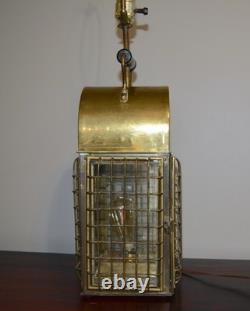 Vintage Colonial NEW ELECTRIFIED Brass Maritime Cargo Lantern Lamp 7 lb 10 oz