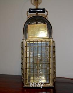 Vintage Colonial NEW ELECTRIFIED Brass Maritime Cargo Lantern Lamp 7 lb 10 oz