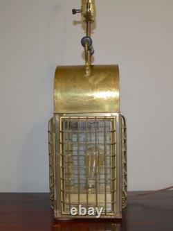 Vintage Colonial NEW ELECTRIFIED Brass Maritime Cargo Lantern Lamp 7 lb 10 oz