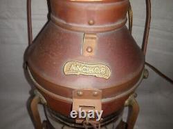 Vintage Copper & Brass Anchor Maritime Ship Oil Lantern Electric Lamp Converted