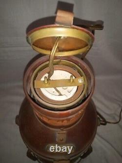 Vintage Copper & Brass Anchor Maritime Ship Oil Lantern Electric Lamp Converted