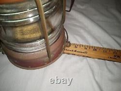 Vintage Copper & Brass Anchor Maritime Ship Oil Lantern Electric Lamp Converted