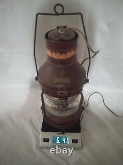 Vintage Copper & Brass Anchor Maritime Ship Oil Lantern Electric Lamp Converted