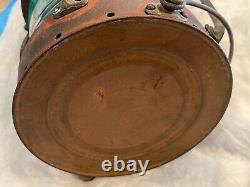 Vintage Copper & Brass Anchor Maritime Ship Oil Lantern Light Glass Chimney NICE