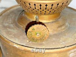 Vintage Copper/Brass Glass Kosmos Brenner Hanging Table Ships Oil Lamp Lantern