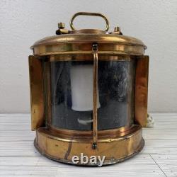 Vintage Copper Nautical Ship Lamp Lanterns Electric Tested & Working