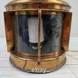 Vintage Copper Nautical Ship Lamp Lanterns Electric Tested & Working