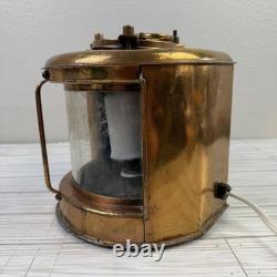 Vintage Copper Nautical Ship Lamp Lanterns Electric Tested & Working