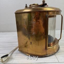 Vintage Copper Nautical Ship Lamp Lanterns Electric Tested & Working