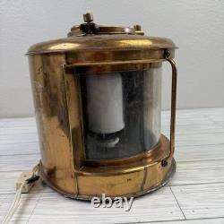 Vintage Copper Nautical Ship Lamp Lanterns Electric Tested & Working