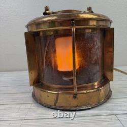 Vintage Copper Nautical Ship Lamp Lanterns Electric Tested & Working