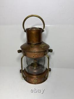 Vintage Copper Ships Lantern Anchor Seahorse GB Trade Mark