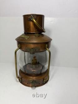 Vintage Copper Ships Lantern Anchor Seahorse GB Trade Mark