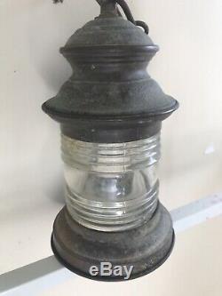 Vintage Copper and Glass Wall Indoor / Outdoor Porch Light Lantern Sconce