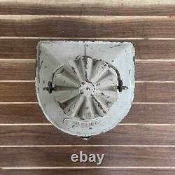 Vintage Cream Galvanized Steel Oil Lantern