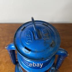 Vintage Dietz Blue Little Wizard Kerosene Lantern Red Glass Globe Antique