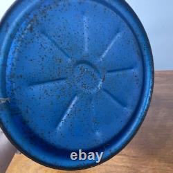 Vintage Dietz Blue Little Wizard Kerosene Lantern Red Glass Globe Antique