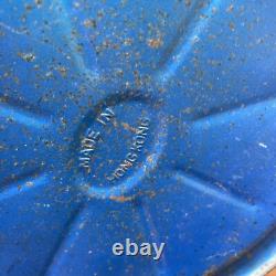 Vintage Dietz Blue Little Wizard Kerosene Lantern Red Glass Globe Antique