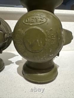 Vintage Dietz Champion Steel Driving Lamps Pair Antique Carriage Car Lanterns