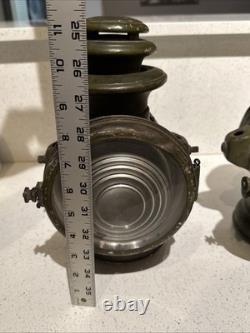 Vintage Dietz Champion Steel Driving Lamps Pair Antique Carriage Car Lanterns