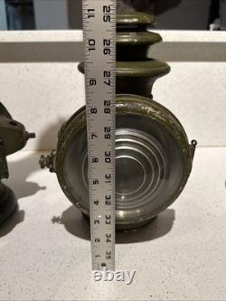 Vintage Dietz Champion Steel Driving Lamps Pair Antique Carriage Car Lanterns