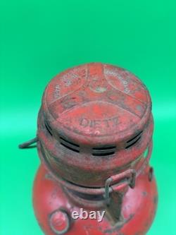 Vintage Dietz No. 0 Red Globe Kerosene Lantern Antique