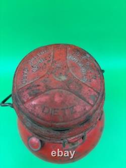 Vintage Dietz No. 0 Red Globe Kerosene Lantern Antique