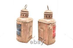 Vintage Electric Lanterns Port & Starboard Copper Nautical- Maritime Antique SET