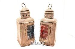 Vintage Electric Lanterns Port & Starboard Copper Nautical- Maritime Antique SET