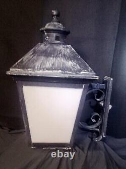 Vintage Exterior Solid Copper XL 26 Wall Mount Electric Lantern Antique Light