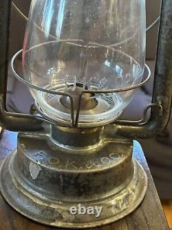Vintage F. O. K. & Co. No. 2 Cold Blast Kerosene Lantern With Fok& Co Globe