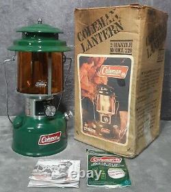 Vintage Feb. 1980 Coleman Near Mint in Box Model 220K Lantern Amber Globe USA